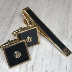 dunhill ブラックオニキス ゴールド カフリンクス ネクタイピン セット