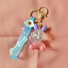 Sweet heart うさぎ 宇宙飛行士 キーホルダー ラバーストラップ付き