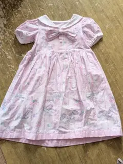 ハンドメイド中古品　ピンクメリーゴーランドワンピース