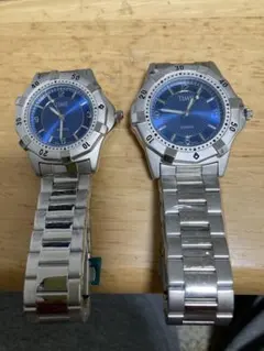 【新品未使用・フィルム付】TIME タイム ノベルティ 腕時計 ペア2本セット②