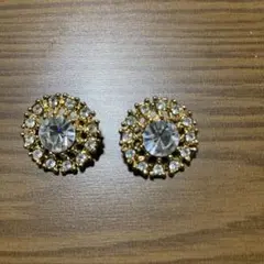 ヴィンテージ風クリスタル釦2個セット