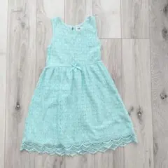 H&M レース ノースリーブワンピース ドレス　　ミントグリーン 135cm