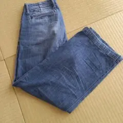 ブルーワイドレッグデニムパンツ