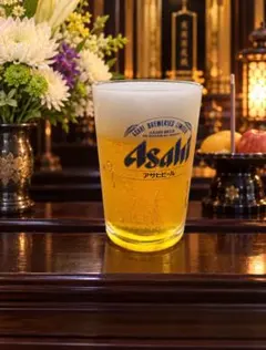 食品サンプル　お供え　ビール　水滴付き