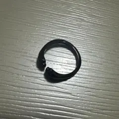 육구 모티브 링 블랙 컬러 반지 발자국 개 고양이 오픈 링