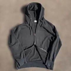 00s old uniqlo ダブルジップパーカー y2k グランジ　短丈　黒