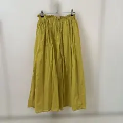 Samansa Mos2 ギャザーウエスト ロングスカート F イエロー系