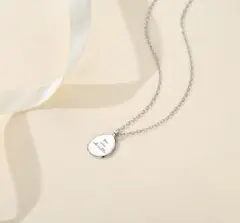 ネックレス コイン サージカルステンレス あずきチェーン 大人気 新品 シルバー