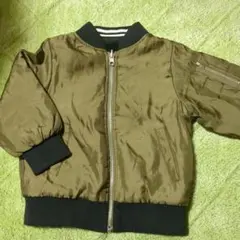 リバーシブルジップジャケット 100cm オリーブグリーン×黒