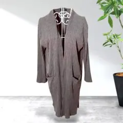 【美品】SUNNARZE ロングカーディガン（LLサイズ）チャコールグレー