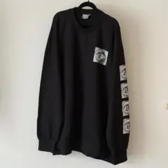 プリントロングTシャツ 目 ブラック