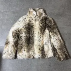 フェイクファージャケット　アニマル柄　ジッパー