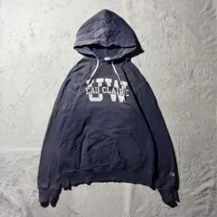 【Y8327】champion パーカー　フーディー　サイズXL ネイビー