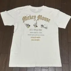 Disney ミッキーマウス ギター ヴィンテージ風Tシャツ ベージュ