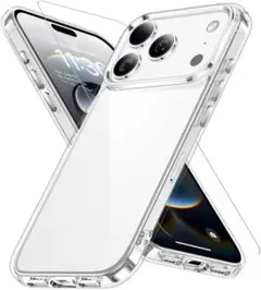 17 Pro ケース クリア ガラス保護付き 黄変防止 17 プロ用 耐衝撃