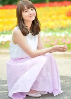 ✿桜色MERCURYDUO ラップシフォン　プリーツロングスカート　ラベンダー