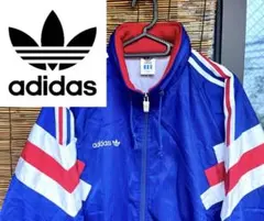 美品　adidas 90s トラックジャケット トリコカラー　トレフォイルロゴ