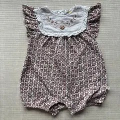moimoln 花柄刺繍 レース襟 ベビー ロンパース 80-90のサムネイル