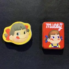 祝！不二家「ペコちゃん」生誕75周年　ペコちゃんレトロなミルキー空缶2種類