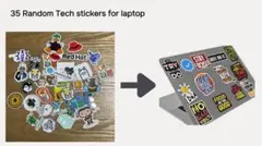 高品質なランダムアソート35枚入りテック系ノートパソコンステッカーセット!