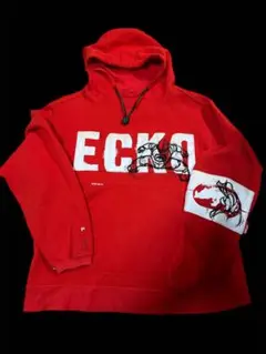 【希少】ECKO UNLTD パーカー　刺繍　ワッペン　デカロゴ　M 赤