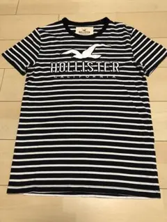 【HOLLISTER】黒×白 ストライプ Tシャツ Sサイズ