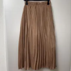 アース ミュージック&エコロジー ベージュ プリーツスカート ゴムウエスト