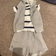 ラルフローレン　パーカーショートパンツセットアップグレースエット　オシャレ