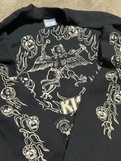 90s USA製 KISS 長袖 バンドtシャツ ロンt 袖プリントのサムネイル