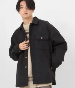 メルトン CPOシャツジャケット/ビッグシルエット