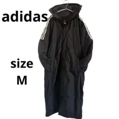 アディダス ベンチコート 黒 フード付き
