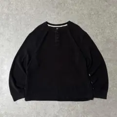 FADED GRORY ヘンリーネックロンT ワッフル生地 ブラックのサムネイル