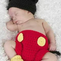 【新品未使用】ミッキーのベビーコスチューム(3点セット) (0-6ヶ月)