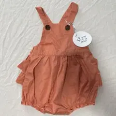 ラステラ　新品未使用フリル付きロンパース オレンジ80cm