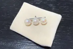 あこや真珠3連ペンダントトップネックレス