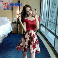 oh66 花柄刺繍が印象的なミニドレス