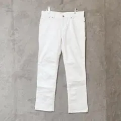 BASILE28♡レディース ホワイトデニム ストレート ストレッチ 42のサムネイル