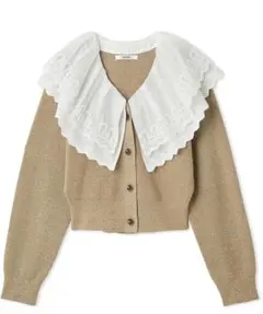 SNIDEL レースカラーニットプルオーバー