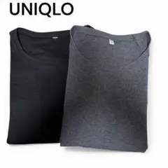 歳末セール　ユニクロ ブラック とグレー七分袖Tシャツ 2枚セットLサイズ
