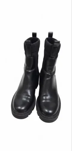 ZARA ブラック サイドゴアブーツ 厚底