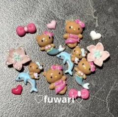 《日焼けハローキティ》ピンク　ギャル　ネイルパーツ　まとめ買い値引きあり♡