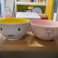 リラックマ、ミッフィーどんぶり2個