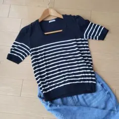 CROLLA　アクアガール　マリンボーダー　半袖トップス