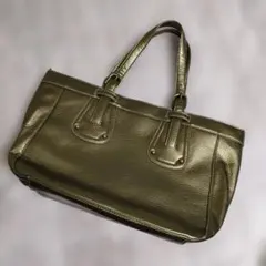 美品　メタリックゴールド　オリーブ？　ハンドバッグ　トートバック
