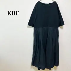 【ケービーエフ/KBF】半袖 ロングワンピース 切替 裏地付き コットン【F】