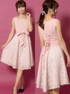 【新品】Rewde ノースリーブワンピース　ドレス　結婚式　ピンク　お呼ばれ