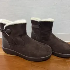 PANSY/パンジーブラウン スエード ブーツ サイドジッパー付き