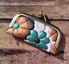 レザークラフトハンドメイド花柄印鑑ケース