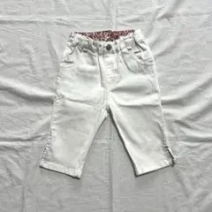 【RAG MART】 ラグマート 7部丈 ハーフ パンツ 花 白 キッズ 100