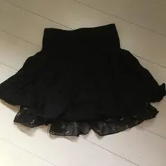 【美品】コムサイズム　リバーシブル　フレアスカート 黒